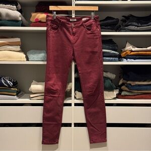 Kensie Burgundy Ankle Biter Jeans